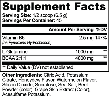 BCAA Post Workout Powder (Honeydew/Watermelon)